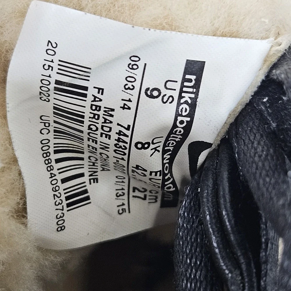 Nike Dunk High‎ Lux SP Sherpa Sneaker Shoes US 9 744301-002 Black Beige